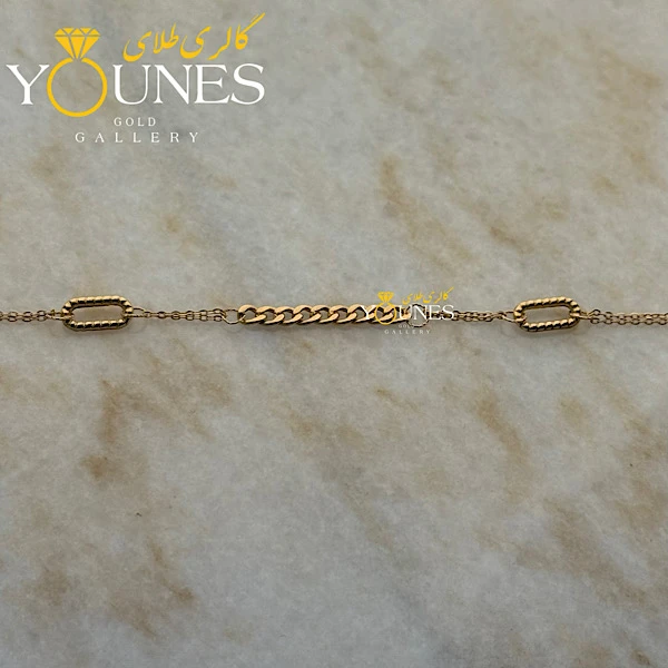 دستبند تمام طلا کارتیر بیضی تراش دار